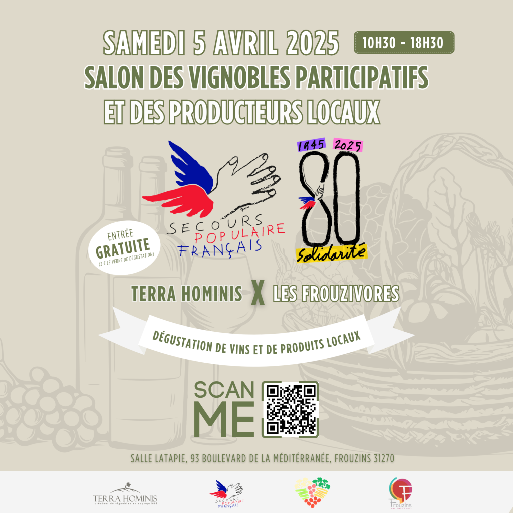 affiche événement salon des vins et des producteurs locaux de Frouzins le 5 avril 2025